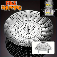 Adjustable Steam Vegetable Basket Folding Steamer Stainless Steel Tray Mesh Cook Steam Cookers price