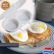 Microwave Egg Poacher Kitchen Steam Maker Cooker 2 Eggs Poach Breakfast Kitchen. Steam Cookers price
