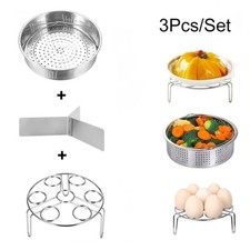 3Pcs Kitchen Stainless Steel Steamer Basket Egg Steam Rack Pressure Cooker Tool Steam Cookers price