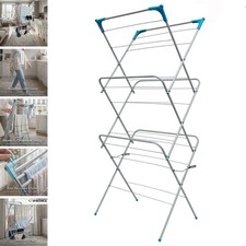 3 TIER CLOTHES DRYER AIRER FOLDABLE LAUNDRY RACK WASHING LINE DRYING HORSE 15M Clothes Drying Rack price