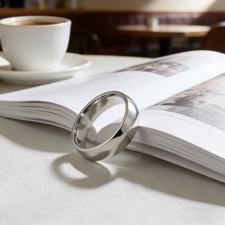6mm Stainless Steel Ring Men Women Wedding Band Coloured Stone Ring price