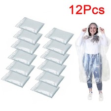 12 Disposable Emergency Raincoat Waterproof Poncho Rain Festivals Camping Hiking Raincoat & Poncho (Outdoor) price