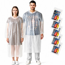 Jsdoin Poncho Waterproof Adult 6 Pack Disposable Rain Poncho with Hood Clear Raincoat & Poncho (Outdoor) price