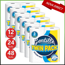 Gentille Kitchen Roll Twin 3PLY Towel Paper Rolls Strong Absorbent Durable White Kitchen Towel price