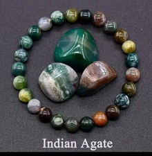 Indian Agate Bracelet Natural Crystal Beaded Stretch Protection Healing Ethnic Bracelet price