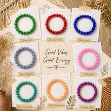 8mm Glass Retro Pearlized Bead  Bracelet  10 Colours  Elastic Stretch Women Ethnic Bracelet price