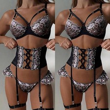 Women Sexy Lingerie Lace Bra Womens Thong Underwear Set Nightwear Sissy Outfit Women's Underwear Set price