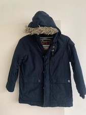 Next Boys Navy Winter Parka Jacket Coat with Faux Fur Hood 7 Years Boys' Coat price