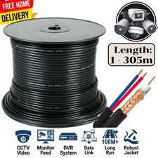 305m Shotgun Coaxial Cable RG59 CCTV Lead DVR Security Camera Video & Power UK Security Camera Cable price