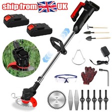 2 Battery Cordless Strimmer Grass Trimmer Cutter Garden Edger Electric Li-Ion UK Telescopes price