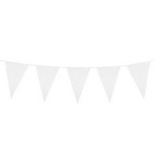 White Pennant Flag Bunting Decoration - 33ft / 10m Long 20 Flags - New & Sealed Flags & Pennants price