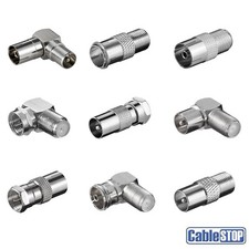 F Plug Coax Aerial Satellite Cable Connector Male Female Right Angle Adapter Satellite Cable price