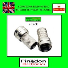 2 x Satellite F Plug Connector For Sky + HD Virgin Coax Cable Screw Type Satellite Cable price