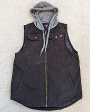 Wrangler Workwear Men's Black Hooded Canvas Gilet Quilted Bodywarmer Medium M Vest (Outdoor) price