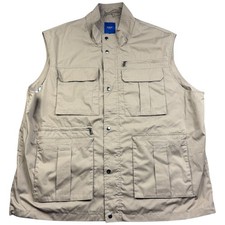 Cotton Traders Gilet XXXL Men Cream Polyester Utility Vest Zip Up Fishing Vest (Outdoor) price