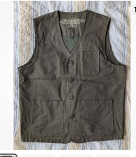 Olive Green Cotton Field Vest Waistcoat Shooting Fishing Outdoors Military L /XL Vest (Outdoor) price
