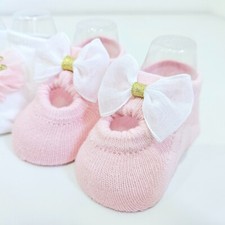 2-Pack Baby Girls Socks 0-9 Months - Bow & Crown Design - Soft & Cute Gift Set Girls' Socks Set price