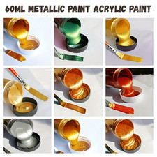 60ml Metallic Acrylic Paint Waterproof DIY Art Craft Paint Pearlescent Paint price