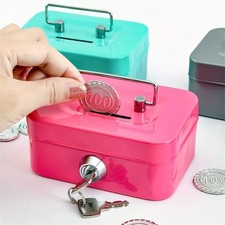 Mini Money Safe Case with Key Lock Box Coin Box Money Saving Box  For Kids Safe price