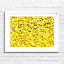 Natural Stone Pebble Texture Background Yellow Framed Wall Art Print Large Natural Stone Wall Art price