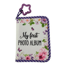 Baby Photo Memory Album Purple Floral Synthetic Leather 14 cm by 18 cm Compact Baby Photo Frame-Album price