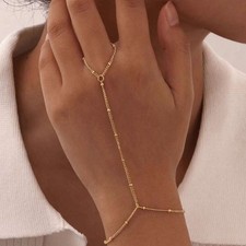 Gold Silver Finger Chain Bracelet | Minimal Hand Chain Jewellery | Adjustable Shahmeran Bracelet price