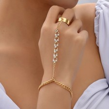 Long Ring Bracelet Hand Chain Bracelet Butterfly Finger Ring For Women Girls Shahmeran Bracelet price