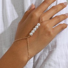 Silver Hand Chain Bracelet Ring Set Women Cubic Zirconia Finger Bracelet | UK Shahmeran Bracelet price