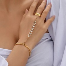 Long Ring Bracelet Hand Chain Bracelet Butterfly Finger Ring For Women Girls Shahmeran Bracelet price