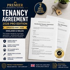 Tenancy Agreement 2026 PRO 2 PAPER COPIES Updated MAY 2026 AST UK Landlord Pack Coloured Copy Paper price