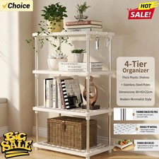 4 Tier Storage Shelf Organizer Plastic Shelving Unit Kitchen Bathroom Rack Office Shelving price