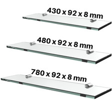 EMKE Floating Clear Glass Shelf Shelves Display For Home Bathroom Kitchen Office Office Shelving price