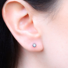Gem Earrings Ear Studs Stud Piercings Surgical Steel Pair Silver Rose Gold UK Pearl Earrings price