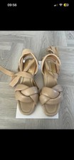 H&M Nude Wedges Strap Ankle Size 5 Wedge Heels price
