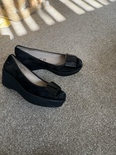 Unisa Black Suede Wedge Shoes 39 Wedge Heels price