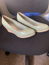 MARCO TOZZI Pale Green Wedge Patent Shoes Size 6 (39) Wedge Heels price