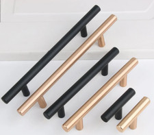 kitchen door handles Solid Metal Cabinet Knobs Drawer T Bar Black Gold Handle Handle price