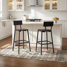 Set of 2 Wooden Breakfast Bar Stools Kitchen Stools with Backs High Bar Chairs Bar Stool price
