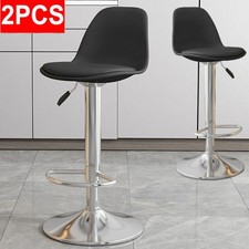 2X BLACK BREAKFAST BAR STOOL SWIVEL ADJUSTABLE KITCHEN COUNTER METAL BASE STOOLS Bar Stool price