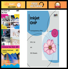 100 Sheets A4 Inkjet OHP Acetate Transparency Film for Overhead Projectors Photo Papers & Acetates price