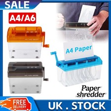 Hand Manual Desktop Office A4/A6 Paper Shredder Strip Cut Shredding Wastebasket Paper Shredder price