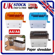 A4/A6 Paper Shredder Hand Manual Desktop Office Strip Cut Shredding Wastebasket Paper Shredder price