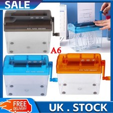 Mini Manual Desktop Office A6 Paper Shredder Strip Cut Shredding w/ Wastebasket. Paper Shredder price