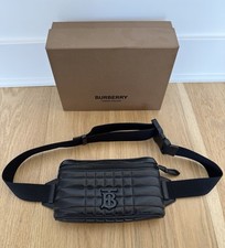 Burberry Unisex Quilted Cube Adjustable Belt Bag Waist Pack Crossbody In Black Unisex Belt Bag price