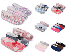 Slippers Ladies Womens Girls Fleece Lined Cosy Cozy Socks Warm Ballerina NEW Slippers price