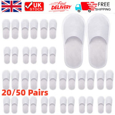 20/50 Pairs Spa Hotel Guest Slippers Closed Toe Towelling Disposable Terry Style Slippers price