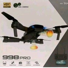 Mini FOLDING DRONE WITH Dual CAMERA 4K REMOTE CONTROL WIFI 998 PRO  Two Batter Drone price