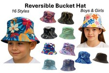 Childrens Bucket Hat Kids Reversible Boys Girls Summer Sun Beach Cotton Cap NEW Kids' Hat price