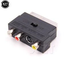 Scart Lead to SVHS 3x RCA Phono TV Adaptor Adapter Converter Box + Switch - UZ2 Scart Cable price