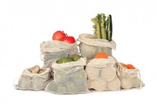 Set of 6, Reusable Mesh Produce Bags. Organic Cotton,  Vegetable Storage Grocery Kitchen Textile Set price